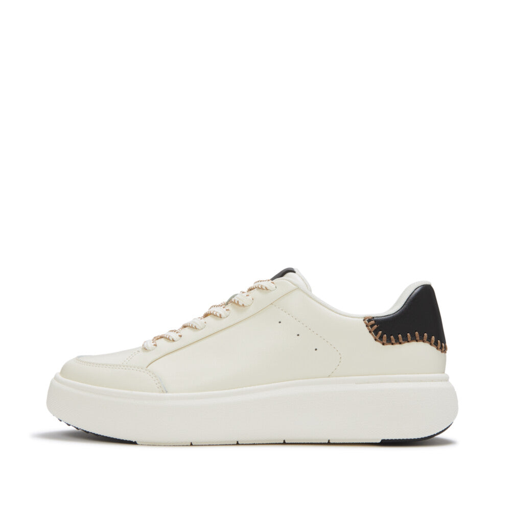 FitFlop FitFlop RTG Blanket-Stitch Leather Trainers UK3 Cream/Black