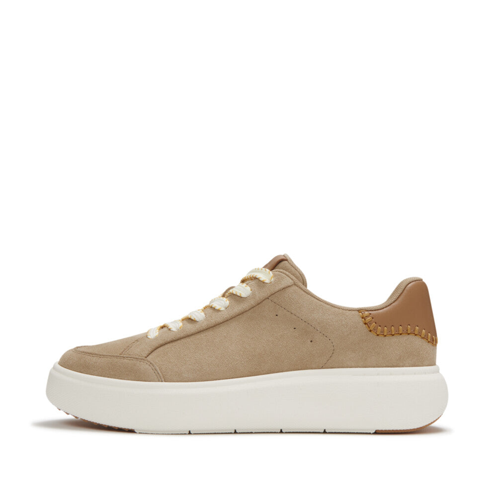 FitFlop FitFlop RTG Blanket-Stitch Suede Trainers Sneaker Cappuccino UK3
