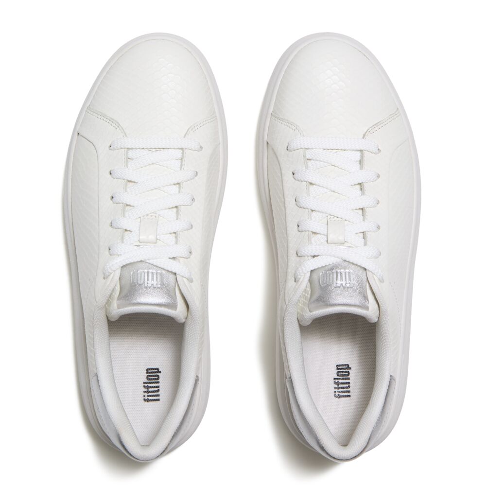 Trenton FitFlop RTG Leather Snake Lace-Up Sneakers Anatomicush