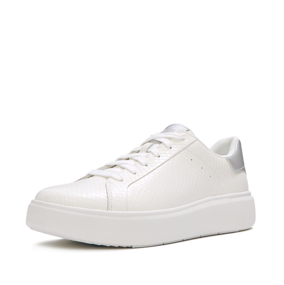 Trenton FitFlop RTG Leather Snake Lace-Up Sneakers Anatomicush