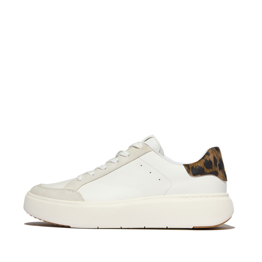 FitFlop RTG Leopard back Leather/Suede Sneaker Urban White 4