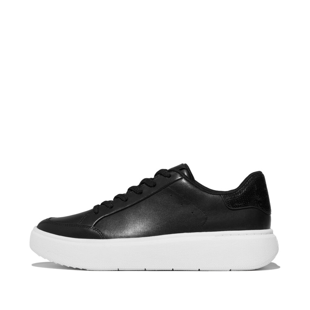 FitFlop RTG Sequin Back Tab Leather Sneaker Sneaker Black 4