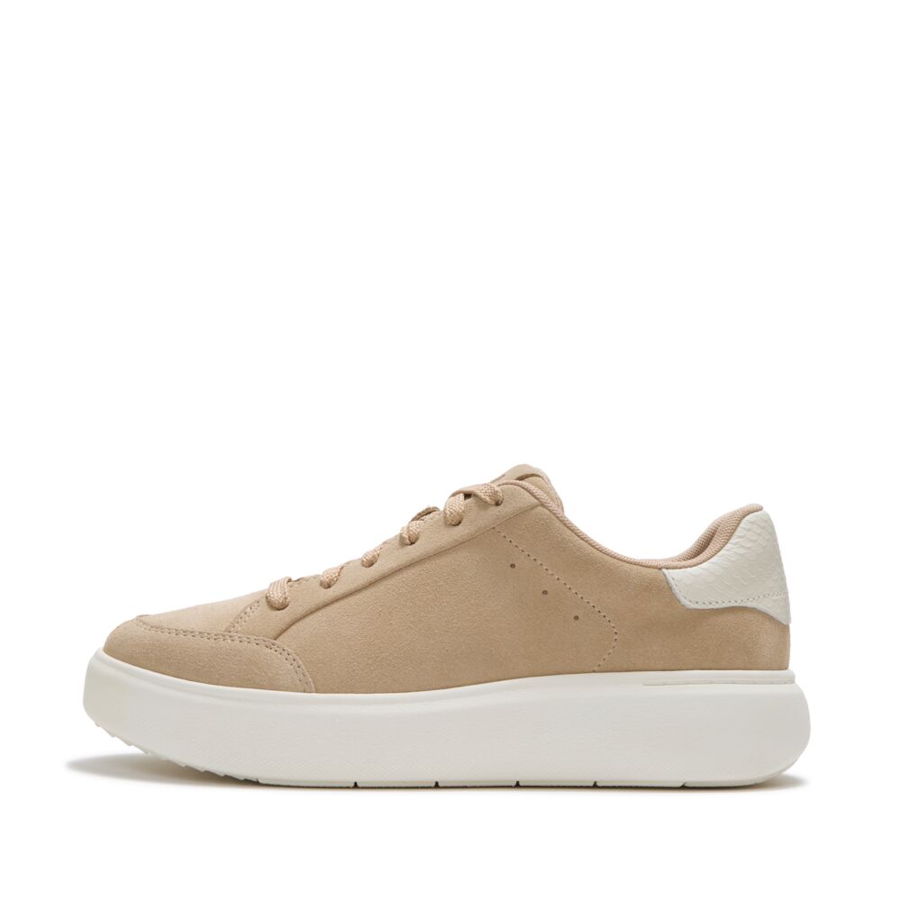 Trenton FitFlop RTG Suede Snake Lace-Up Sneakers Anatomicush Hazelnut UK3