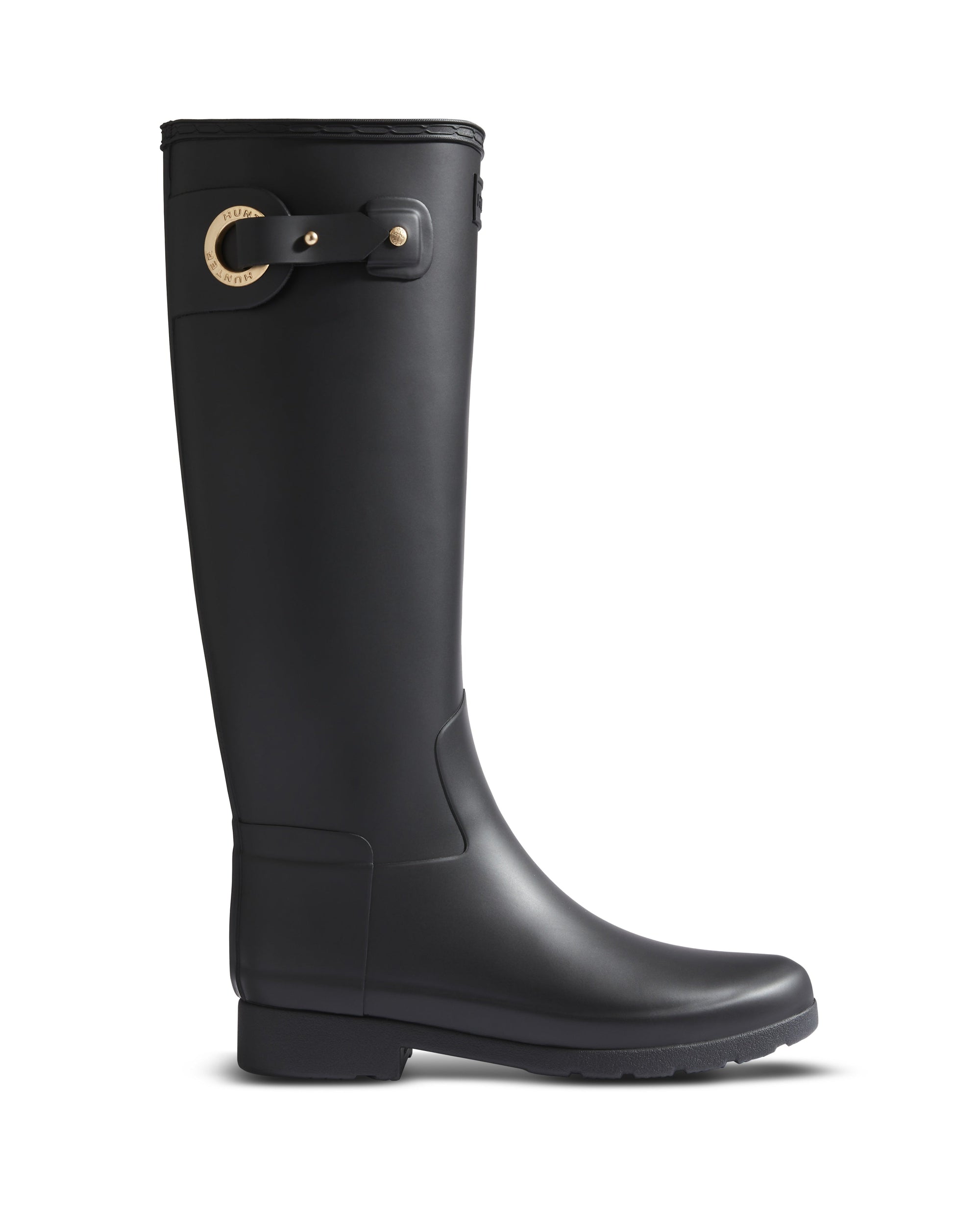 Hunter Hunter Refined Tall Eyelet Buckle Boot Black 3