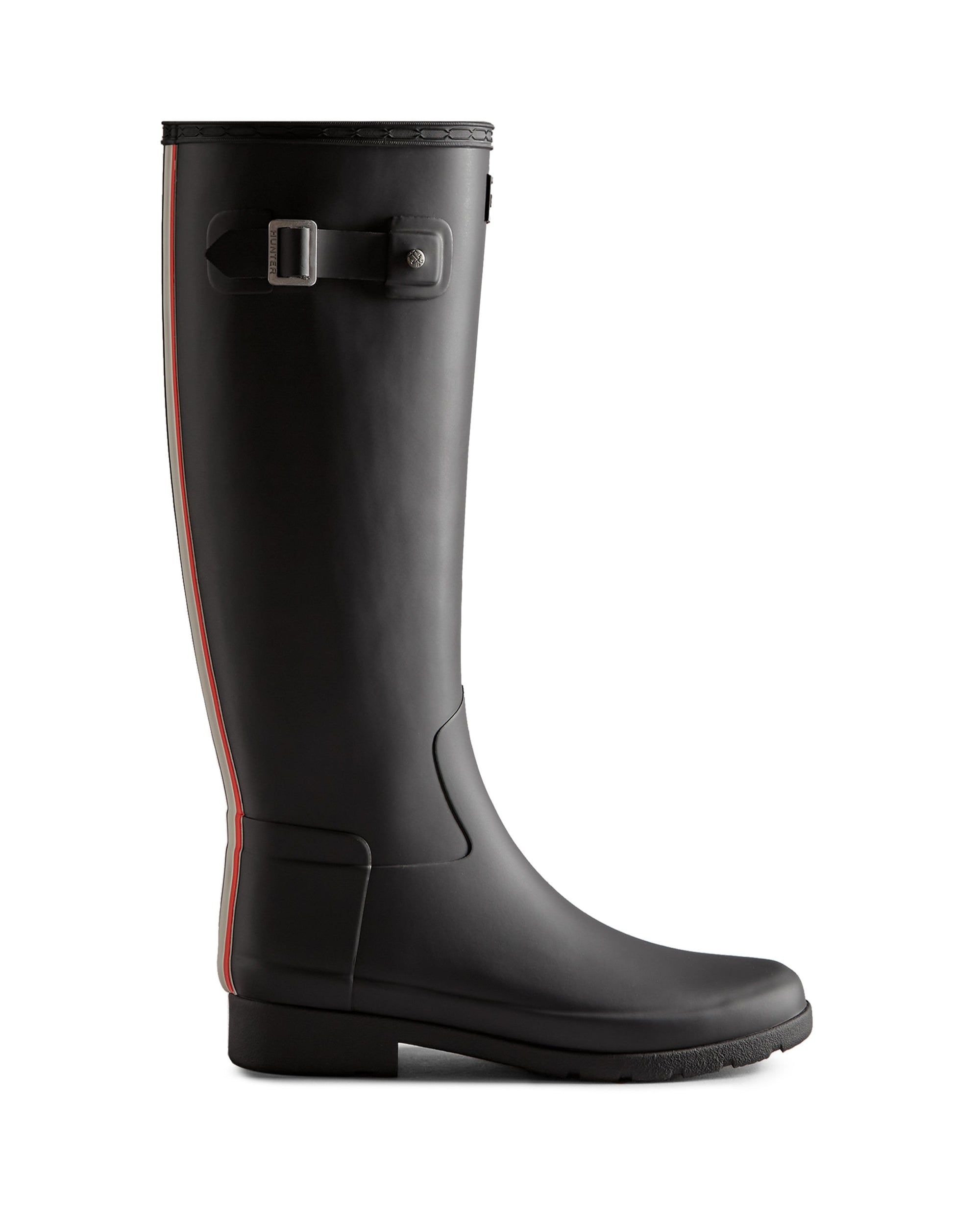 Hunter Hunter Refined Tall Stripe Boot Black 3