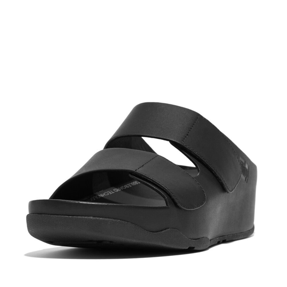FitFlop SHUV Adjustable Two-Bar Leather Slides - Trenton