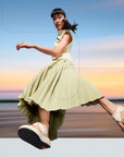 Knot Soft-Leather Flatform Toe-Post Sandals F-MODE Microwobbleboard