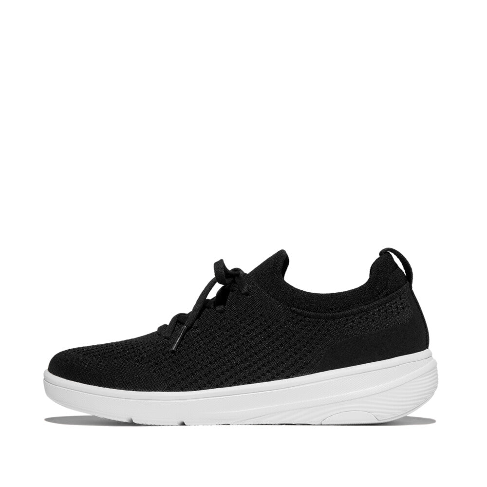 FitFlop SUPER-Q Knit Slip-On Laced Trainers Sneaker Black UK 3