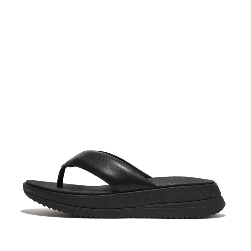 Padded-Leather Toe-Post Sandals SURFF Microwobbleboard Black 4