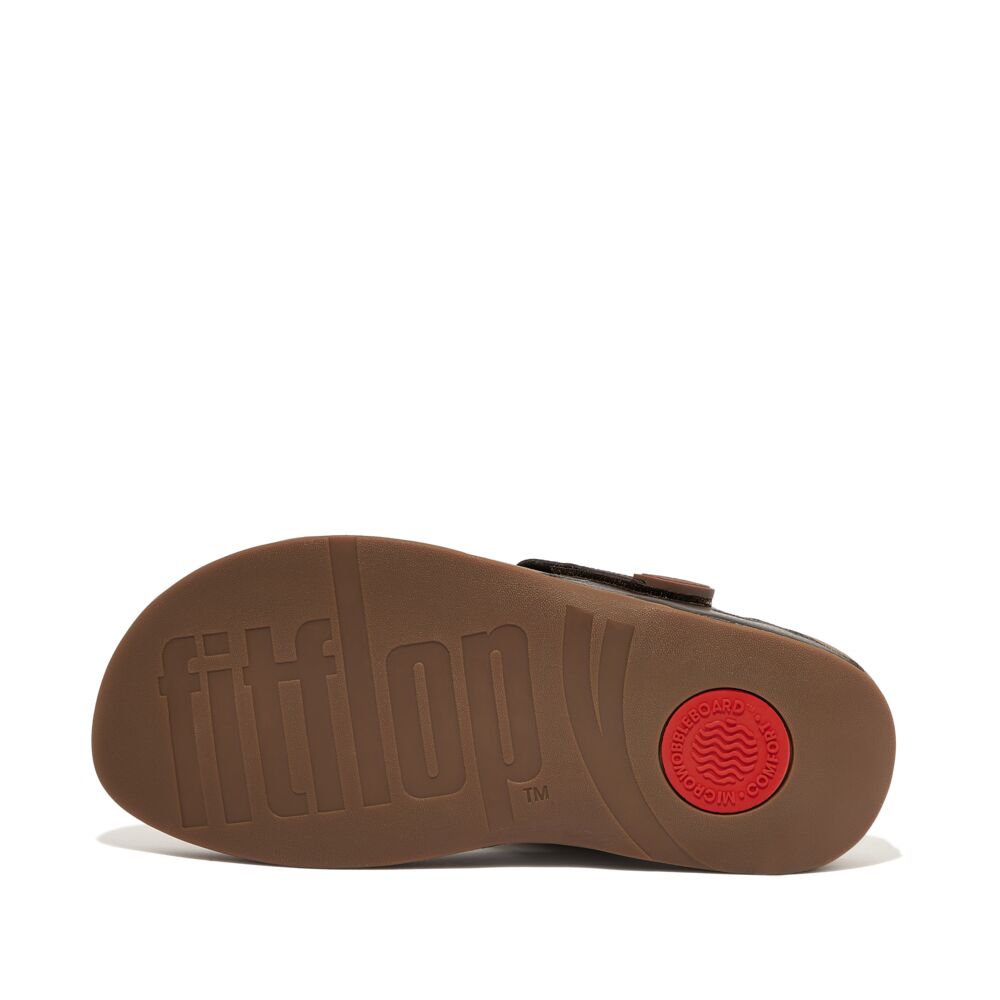 FitFlop FitFlop Men's Trakk II Leather Flip-Flops Microwobbleboard