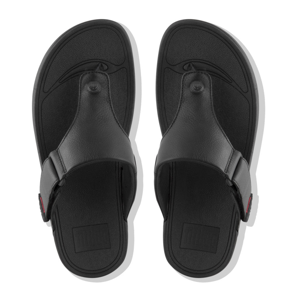 FitFlop FitFlop Trakk II Mens Leather Flip-Flops Microwobbleboard