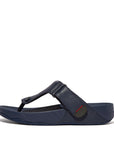 FitFlop FitFlop Trakk II Mens Leather Flip-Flops Microwobbleboard Navy 11