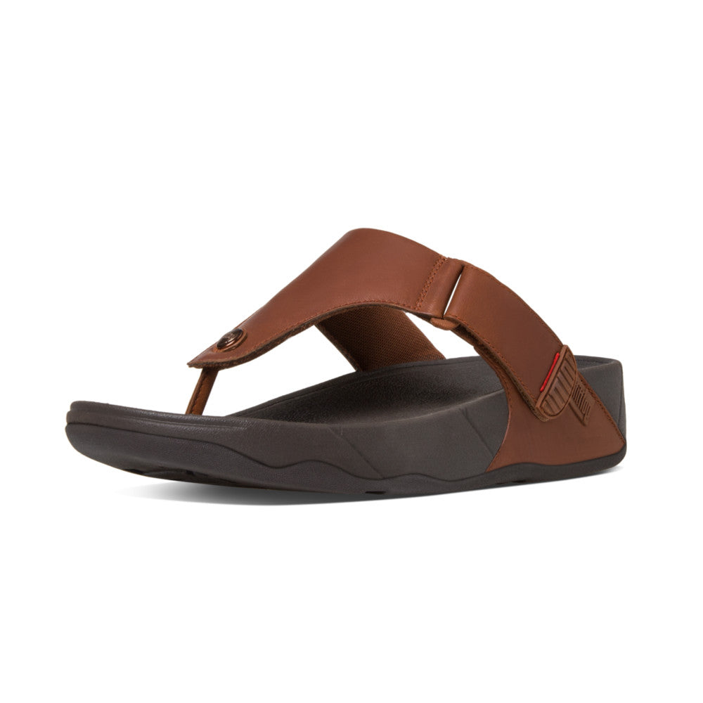 FitFlop FitFlop Trakk II Mens Leather Flip-Flops Microwobbleboard