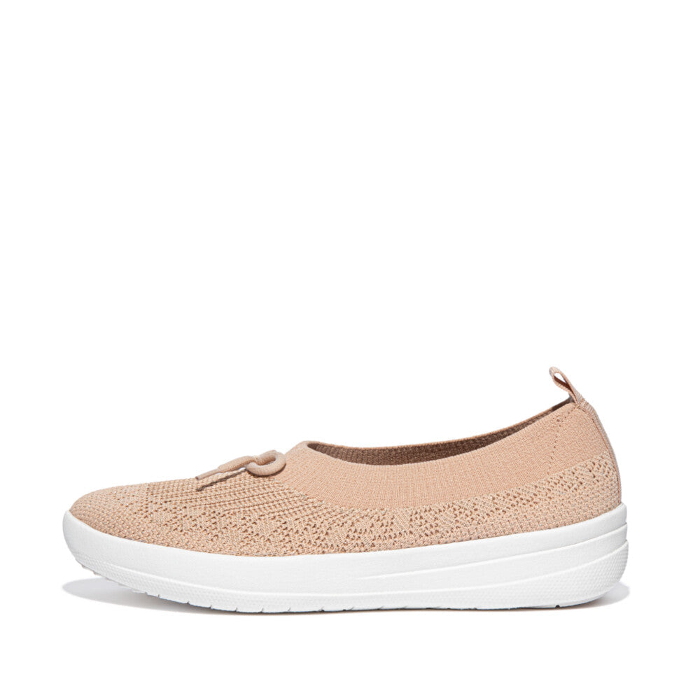 FitFlop Überknit Ballet Pumps With Bow Anatomicush Almond Tan 3