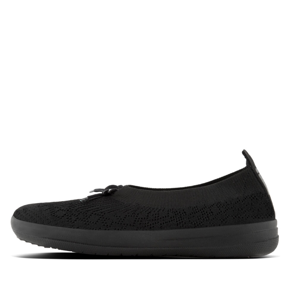 FitFlop Überknit Ballet Pumps With Bow Anatomicush All Black 3