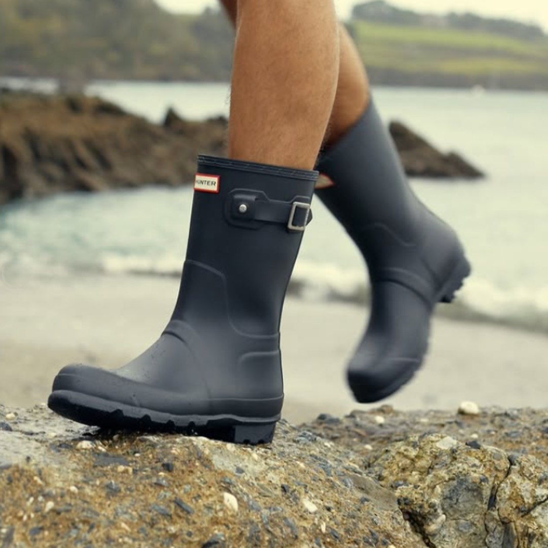 Men's Tri-Colour Logo Backstrap Short Wellington Boots Trenton