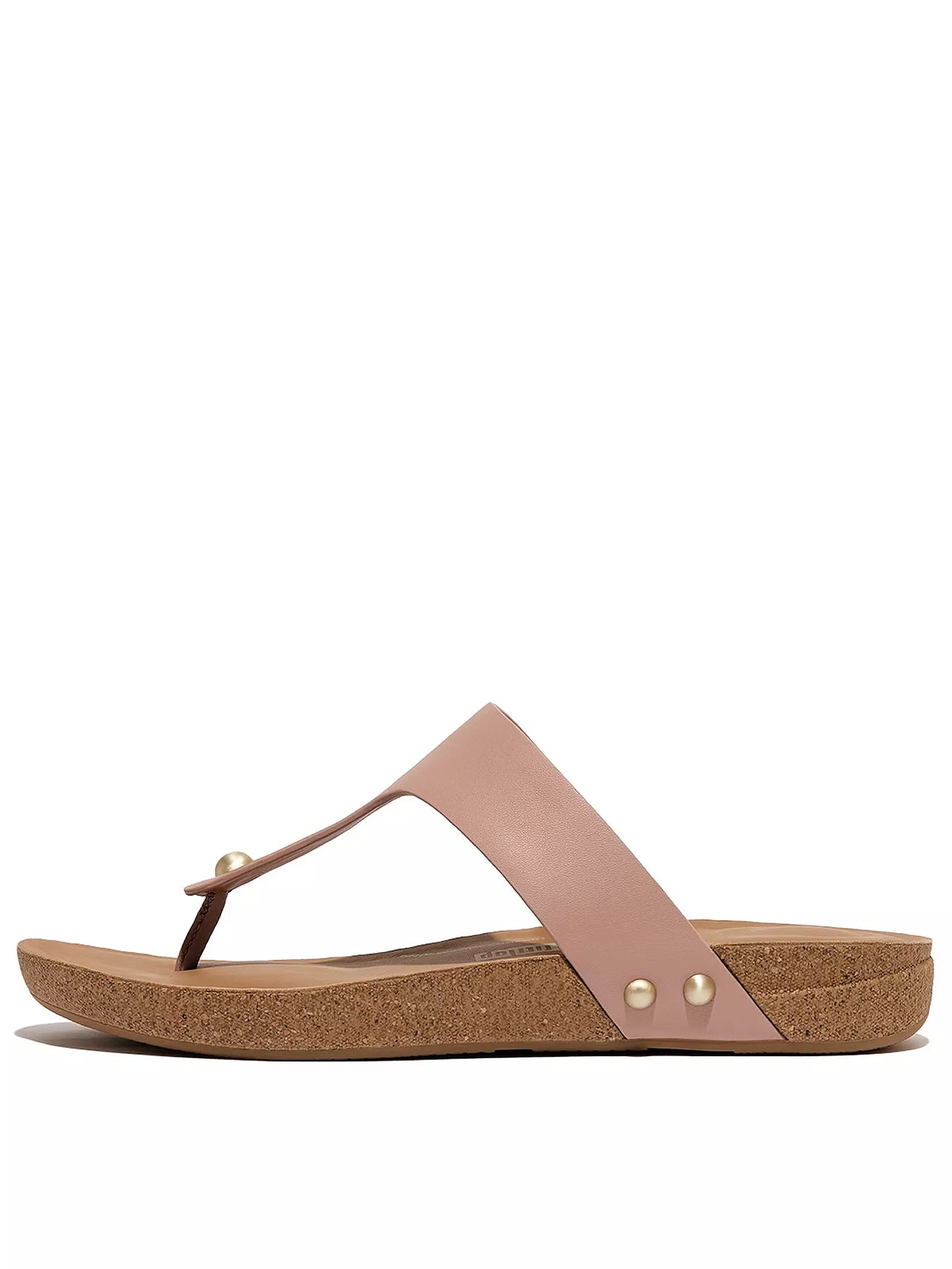 FitFlop FitFlop IQushion Leather Toe-Post Sandals Sandal Beige 4 