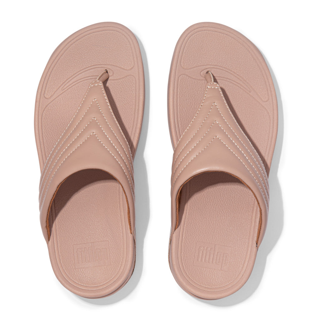 FitFlop Walkstar Leather Toe-Post Sandals Microwobbleboard