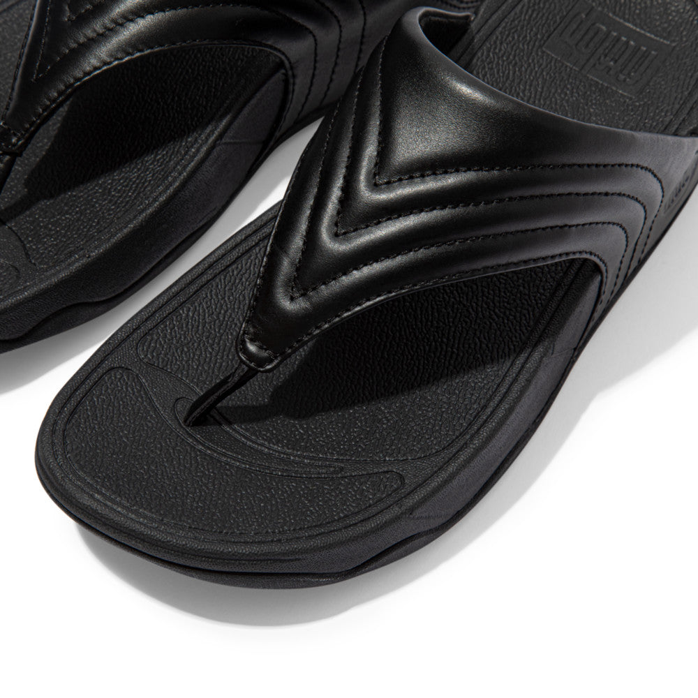 FitFlop Walkstar Leather Toe-Post Sandals Microwobbleboard