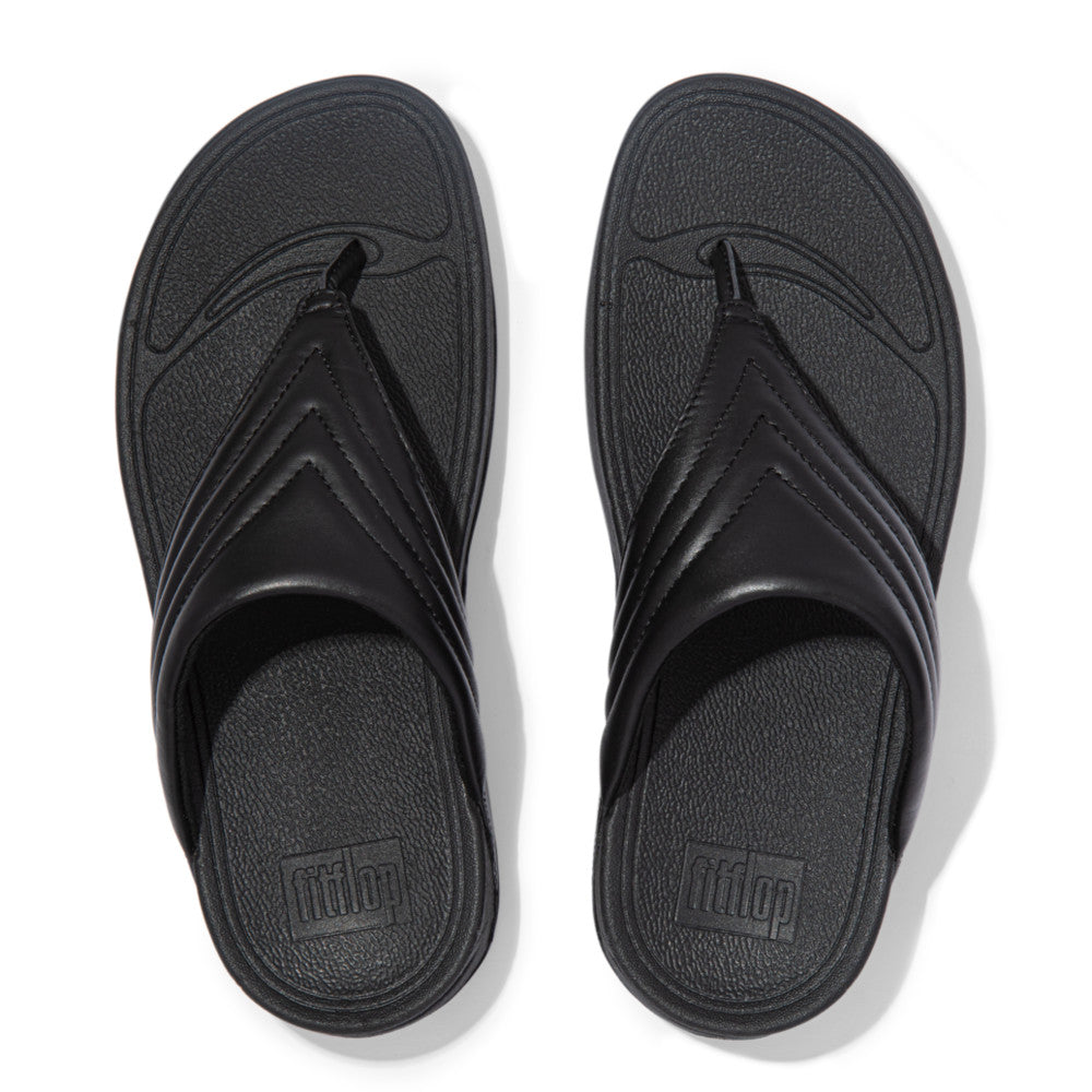 FitFlop Walkstar Leather Toe-Post Sandals Microwobbleboard