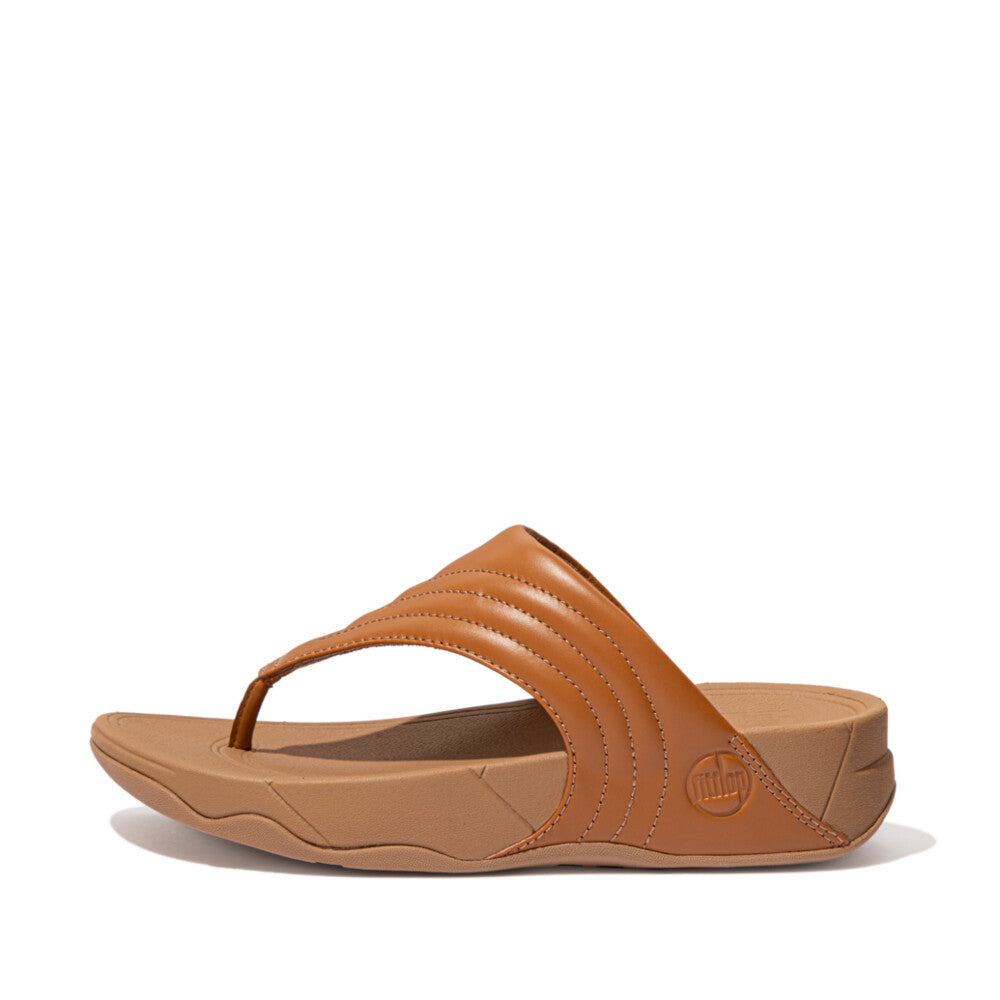 Leather Toe-Post Sandals WALKSTAR Microwobbleboard Light Tan 6