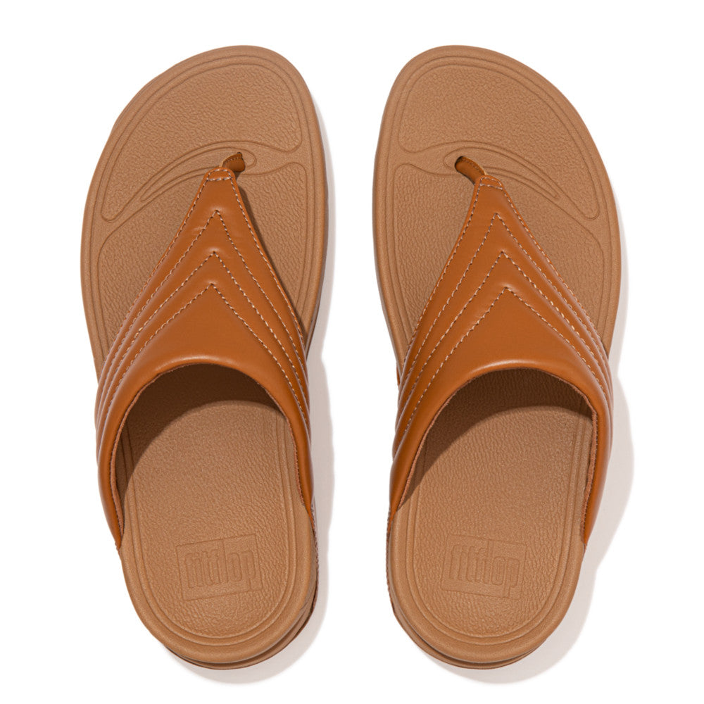 FitFlop Walkstar Leather Toe-Post Sandals Microwobbleboard