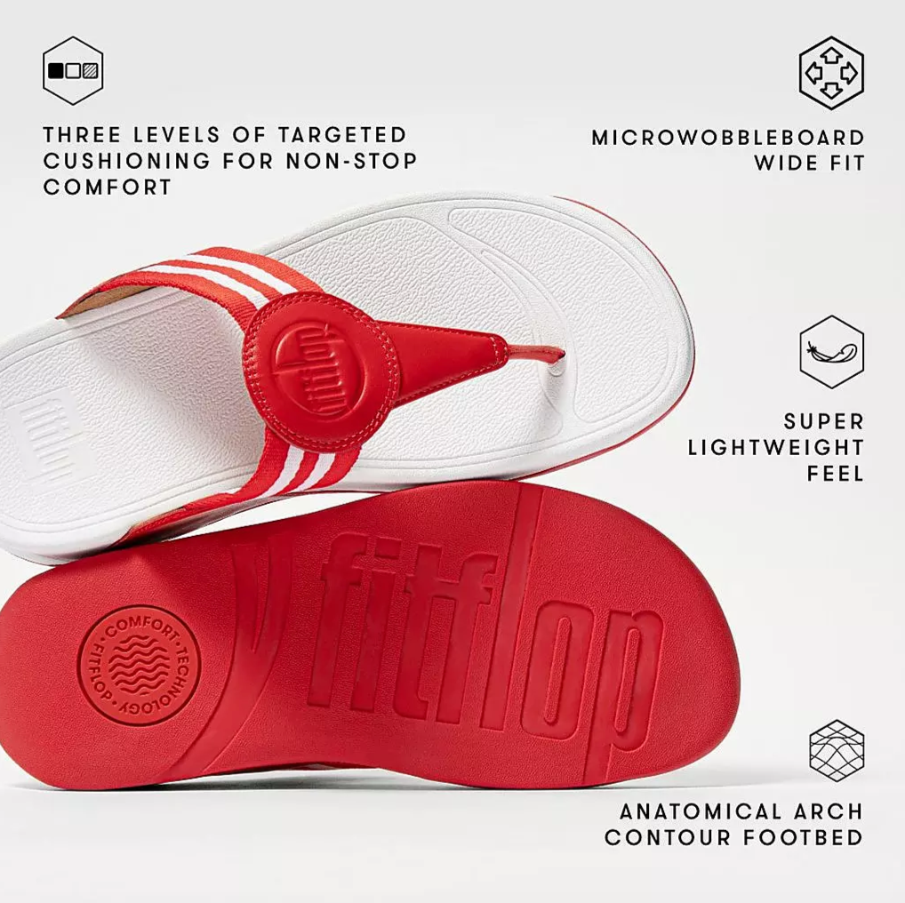 FitFlop Walkstar Leather Toe-Post Sandals Microwobbleboard