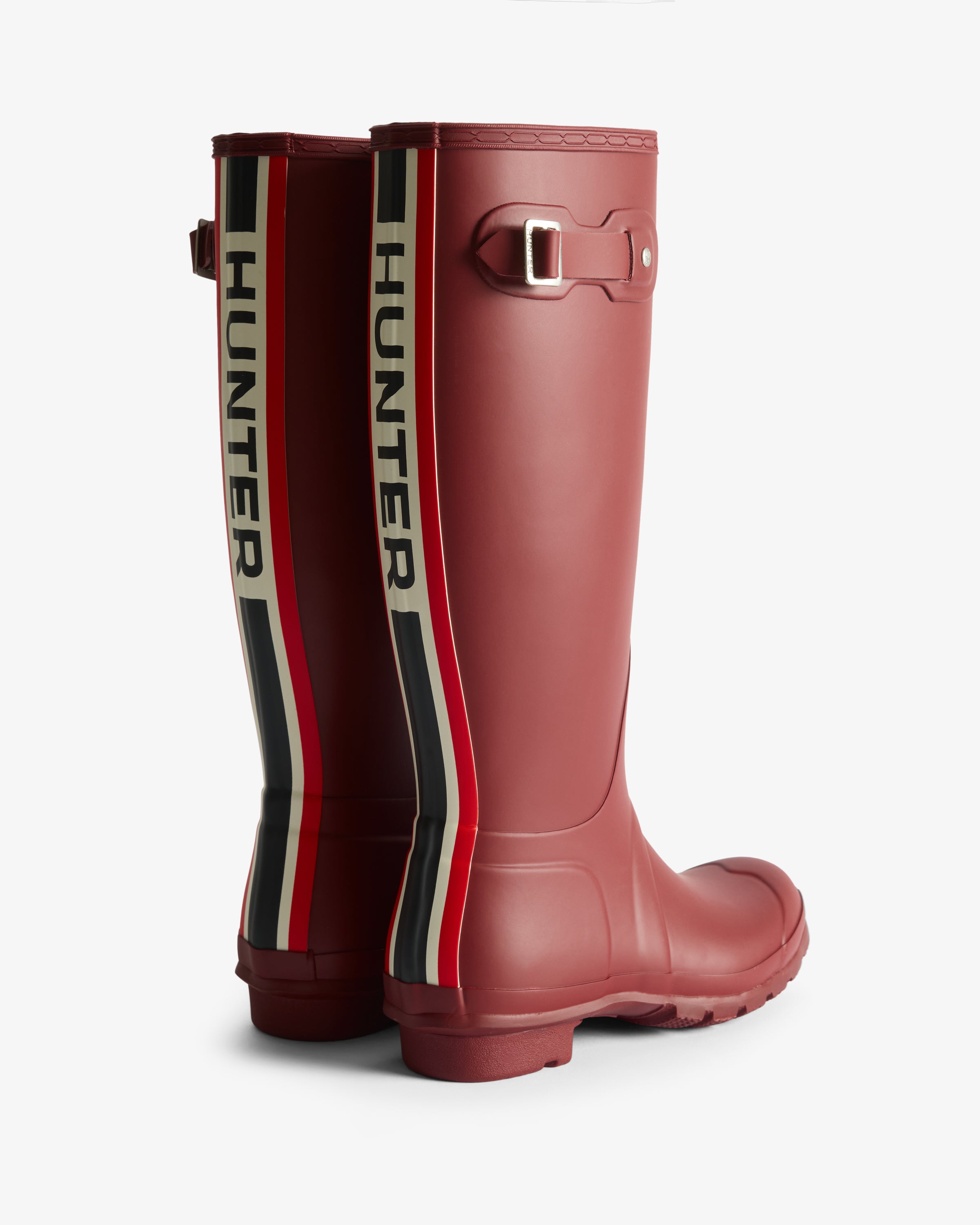 Hunter Women's Tri-Colour Logo Backstrap Tall Wellington Boots