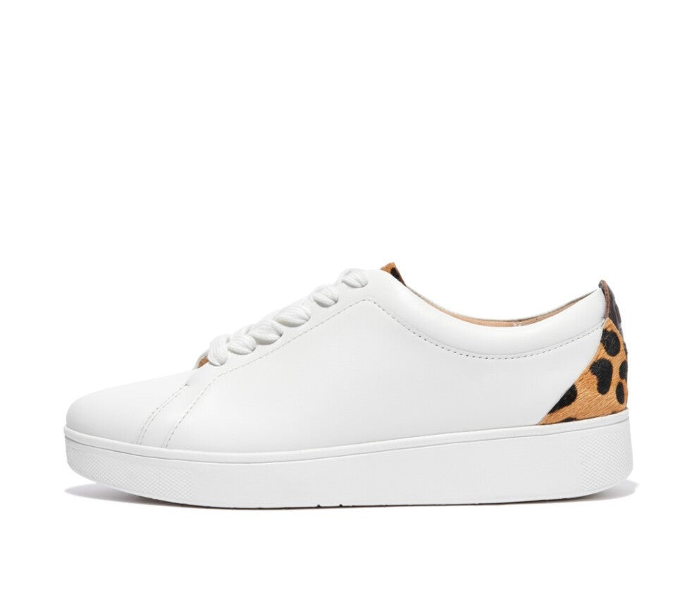 FitFlop FitFlop RALLY Leopard-Back Leather Trainers  Urban White 3 