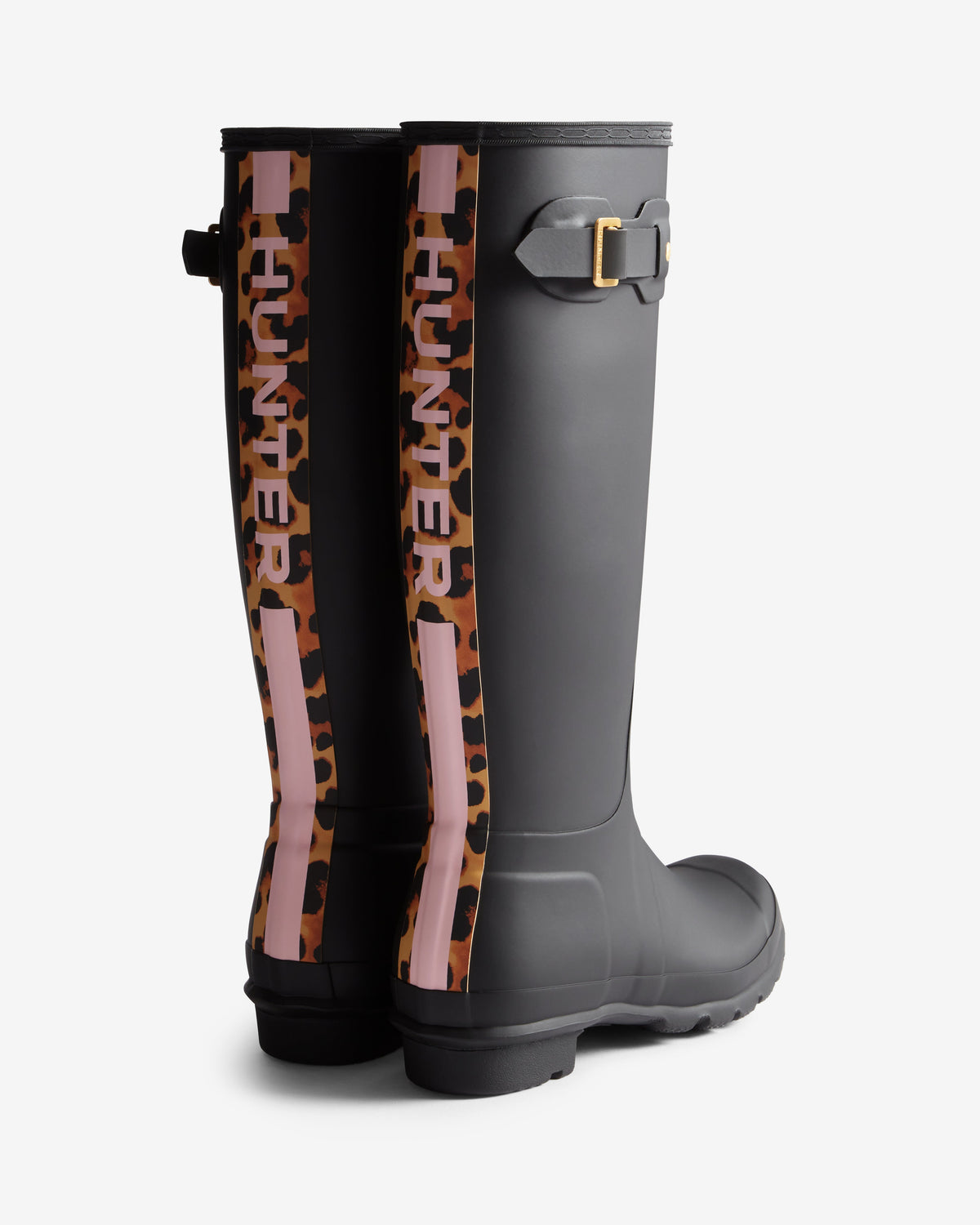 Hunter Women's Leopard Print Backstrap Tall Wellington Boots Boot