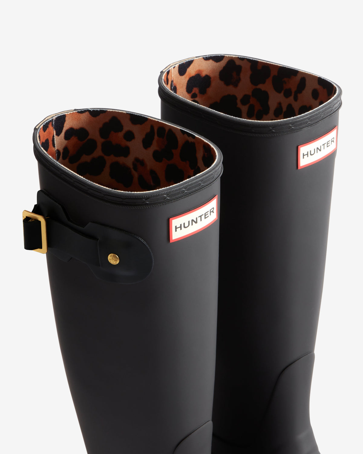 Hunter Women's Leopard Print Backstrap Tall Wellington Boots Boot