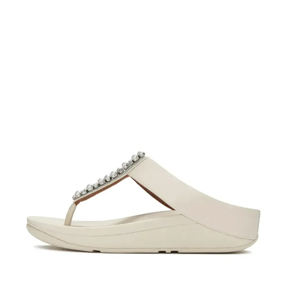 FitFlop FINO Pearls-And-Crystal Toe-Post Sandals