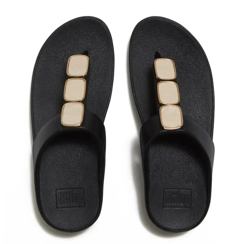 FitFlop LULU Glossy Button Toe-Post Sandals