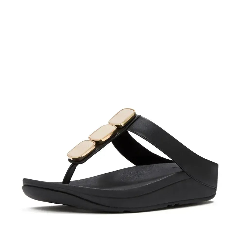 FitFlop LULU Glossy Button Toe-Post Sandals