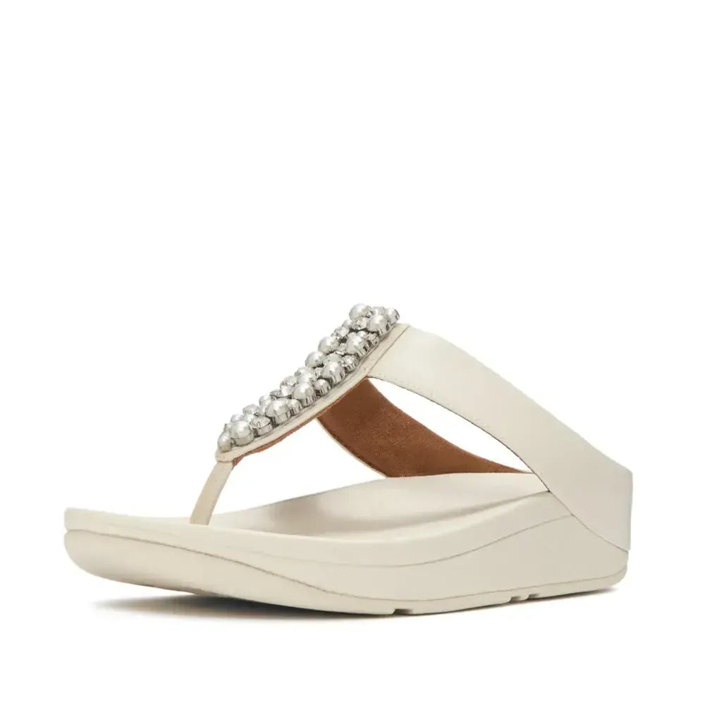 FitFlop FINO Pearls-And-Crystal Toe-Post Sandals