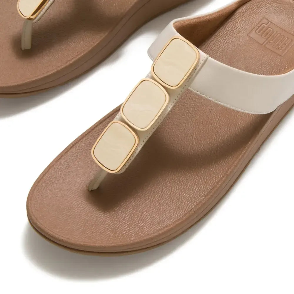 FitFlop LULU Glossy Button Toe-Post Sandals
