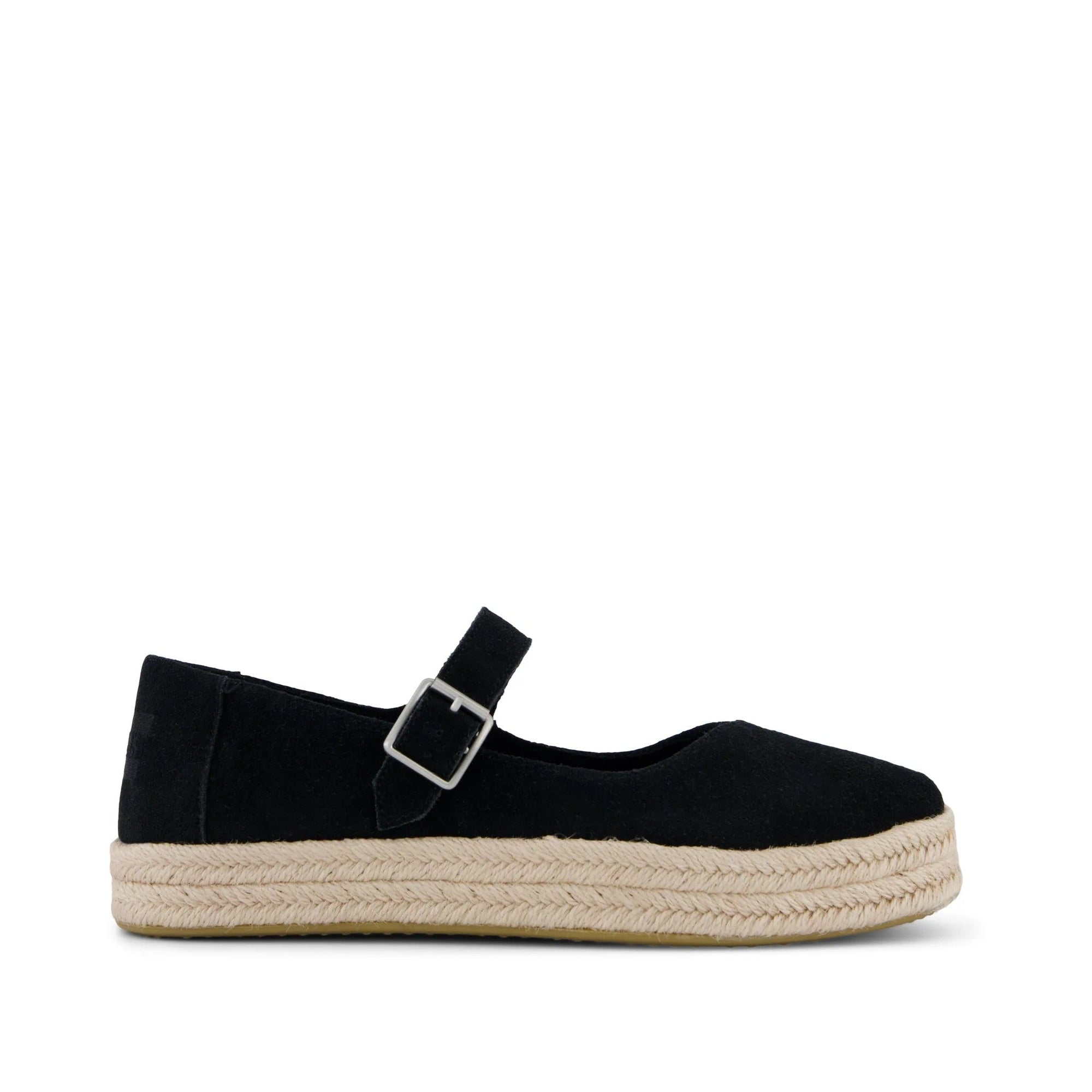 TOMS Carolina Mary Jane Espadrille Slip On Black 3