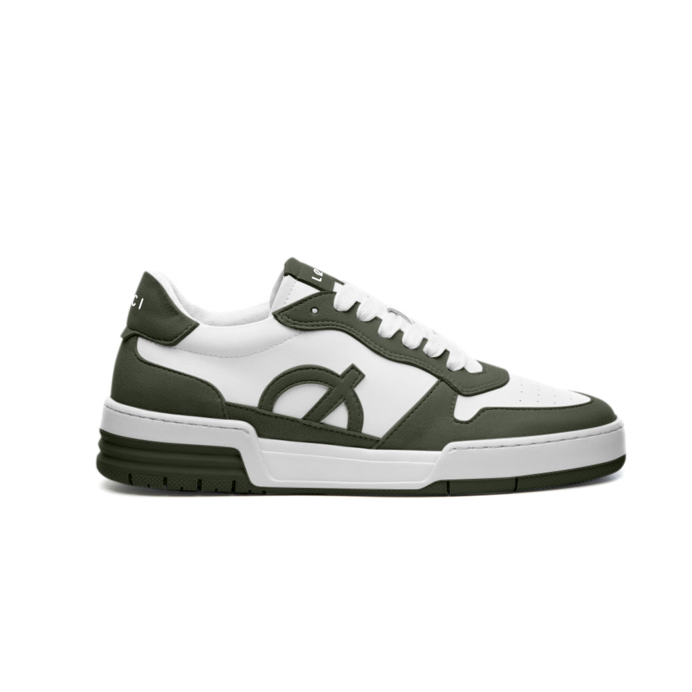 Loci Atom Sneaker White/Green/Cream 3.5 