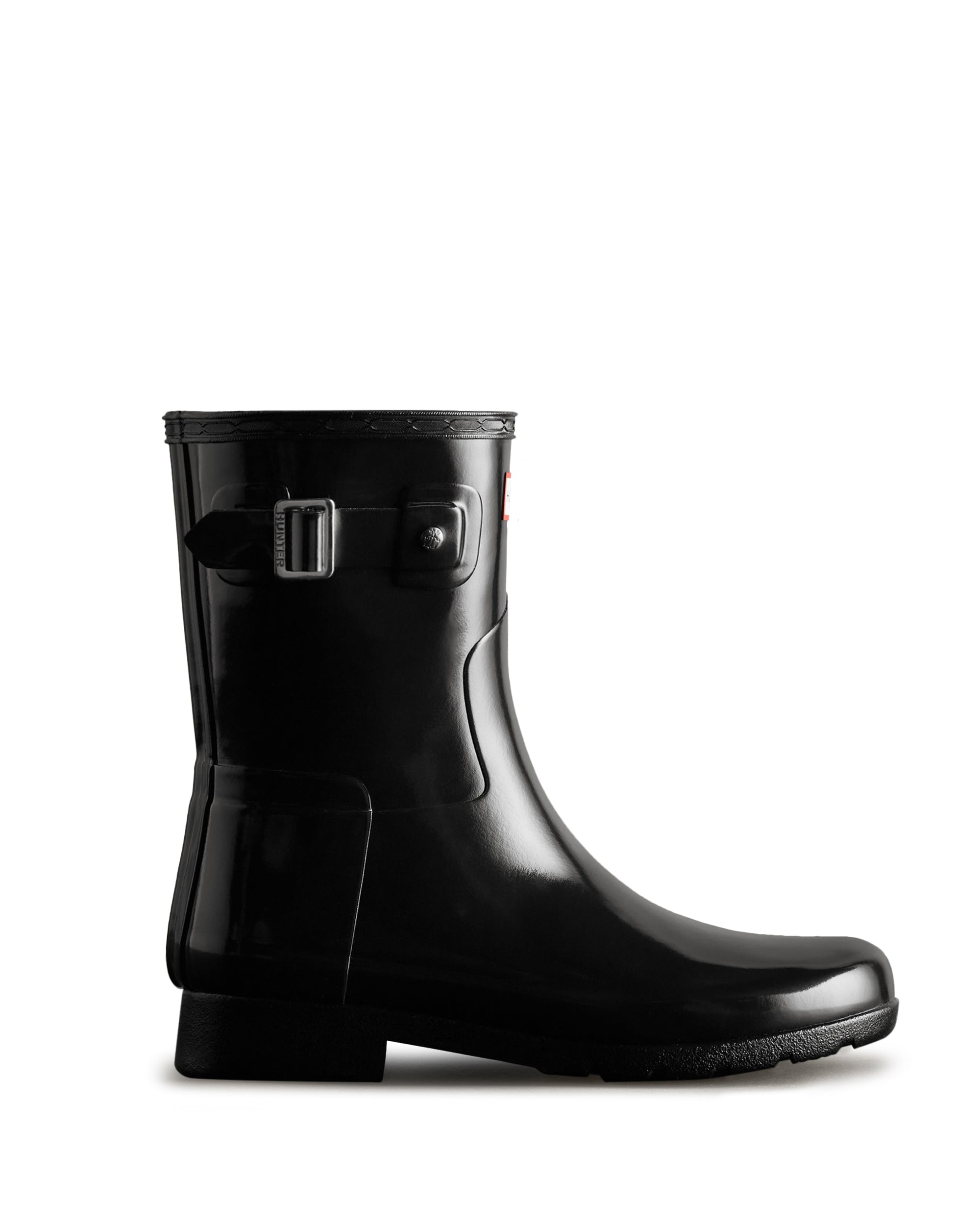 Hunter Hunter Refined Short Gloss Boot Black 3 